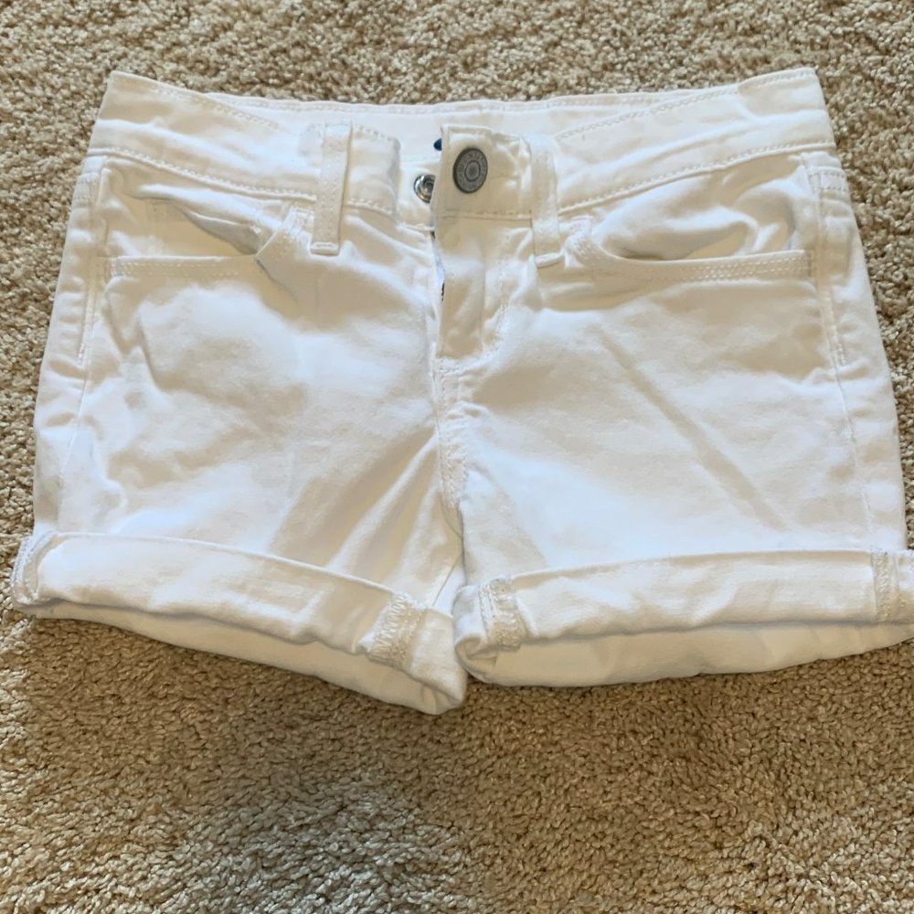 White jean shorts